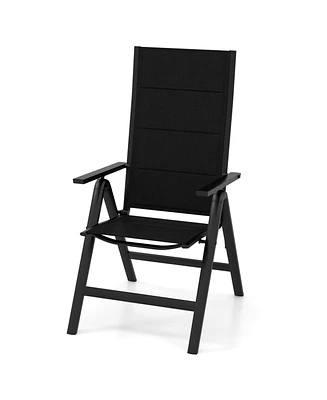 Costway Pcs Patio Folding Chair Outdoor Chairs with Padded Seat