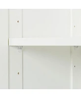 Streamdale Furniture High Wardrobe And Kitchen Cabinet With 2 Doors And 3 Partitions To Separate 4 Storage Spaces, White