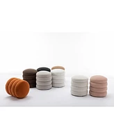 Soft Velvet Round Ottoman Footrest Stool