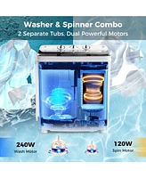 Portable Washing Machine 17.6 lbs Twin Tub Laundry Washer with Drain Pump