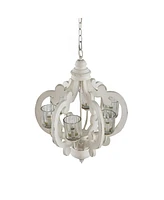6-Light Farmhouse Wood Chandelier