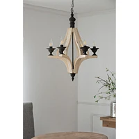 Streamdale Furniture Adjustable Light Wood Chandelier - Bulb Not Included