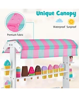 Costway Kid's Ice Cream Cart Food Trunk Play Toy Set with Display Rack & Accessories