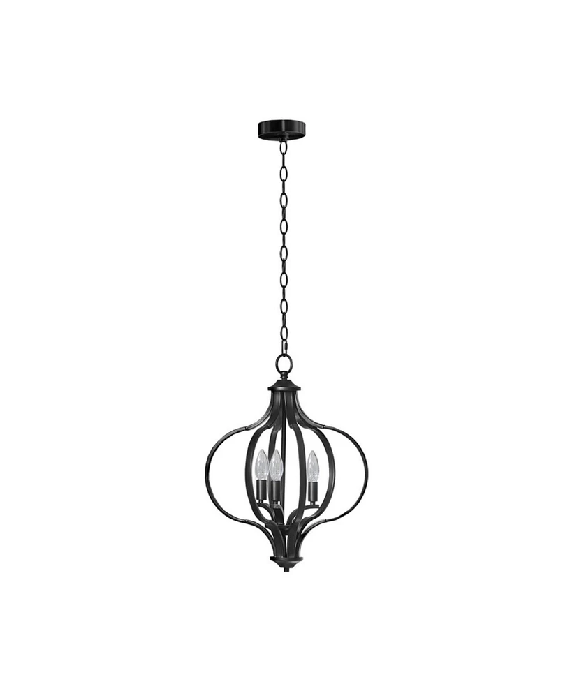 Streamdale Furniture Nava 3-Light Metal Chandelier With Adjustable Cha