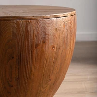 31.50"Vintage Style Bucket Shaped Coffee Table For Office, Dining Room And Living Room, Brown