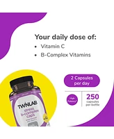 Twinlab Stress B-Complex Caps - Energy Support Supplement with Vitamin B12 and B6-250 Capsules