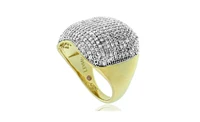 Suzy Levian Sterling Silver Cubic Zirconia Modern Pave Wide Band Ring