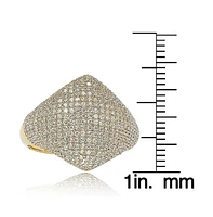 Suzy Levian Sterling Silver Cubic Zirconia Modern Pave Ring