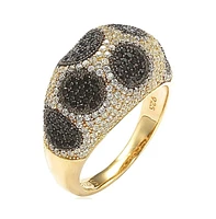 Suzy Levian Sterling Silver Cubic Zirconia Spotted Ring