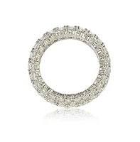 Suzy Levian Sterling Silver Cubic Zirconia 3 Row White Eternity Band