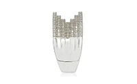 Suzy Levian Sterling Silver Cubic Zirconia Micro Pave Layered Concave Ring