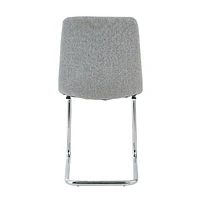Table & Chair Set, Glass Top, Silver Metal Legs