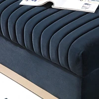 Modern Black Velvet Sofa & Loveseat Set