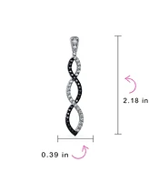 Bling Jewelry Black White Cubic Zirconia Pave Long Infinity Twist Drop Earrings For Women Prom Cocktail Party Cz