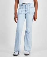 Tinseltown Juniors' Flare-Leg Utility Pocket Jeans