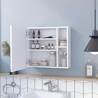Oman Medicine Cabinet, Three Internal Shelves, Single Door, Two External Shelves
