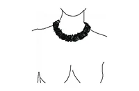 Bling Jewelry Large Natural Stones Cluster Multi Strand Collar Necklace & Stretch Bracelet Set