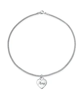 Bling Jewelry Tiny Minimalist Abc Heart Initial Anklet Ankle Bracelet Sterling Silver 9-10 Inch