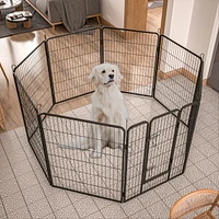 Streamdale Furniture Heavy Duty Outdoor Dog Pen for Large Dogs - 8 Panel Metal Kennel