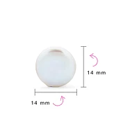 Bling Jewelry White Biwa Coin Freshwater Cultured Pearl Clip On Earrings For Women Non Pierced Ear Sterling Silver