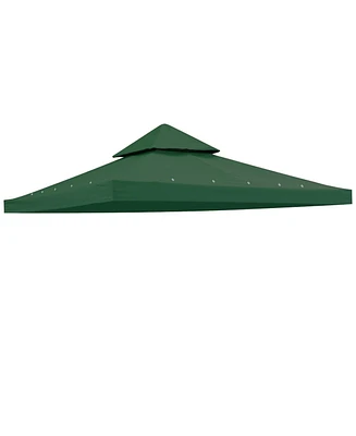 Yescom 10'x10' Gazebo Top Replacement for 2 Tier Outdoor Canopy Cover Patio Garden Yard Green Y00210T04