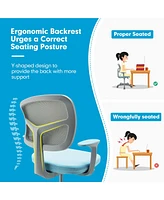 Costway Auto Lock Kids Mesh Chair with Armrests Height Adjustable