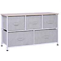 Streamdale Furniture 40" Horizontal Storage Cube Dresser with Fabric Bins