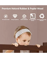 Slickblue 2-in-1 Convertible Kids Wooden Bedroom Furniture with Guardrails