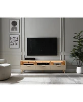 Simplie Fun Modern Led Tv Stand with Storage Console