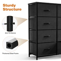 8-Drawer Fabric and Wood Tall Bedroom Dresser