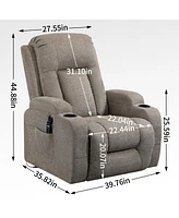 350 lbs Power Lift Recliner with Massage & Heat (Brown)