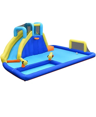 Slickblue 6-in-1 Inflatable Water Slide Jumping House without Blower