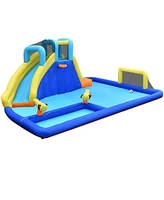 Slickblue 6-in-1 Inflatable Water Slide Jumping House without Blower