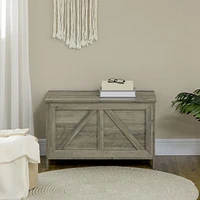 Farmhouse Storage Chest with Safety Hinge, Gray