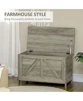 Streamdale Furniture Farmhouse Storage Chest with Safety Hinge, Gray