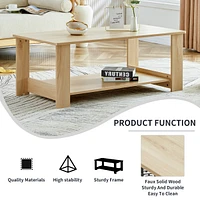 Log Textured Coffee Table for Modern Living Rooms