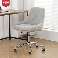 Streamdale Furniture Modern Teddy Fleece Dining Chair with Chrome Legs