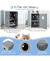 Slickblue 2-tier Litter Hidden Cat House With Anti-toppling Device