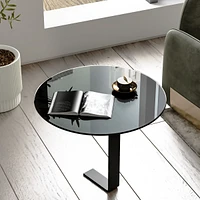 24" Inch Round Tempered Glass Table Top Black Glass 1/4" Inch Thick Round Polished Edge