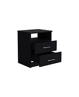 Streamdale Furniture Nightstand Olivenza, Two Drawers, Black Wengue Finish