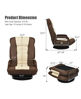 Costway 360-Degree Swivel Gaming Floor Chair with Foldable Adjustable
