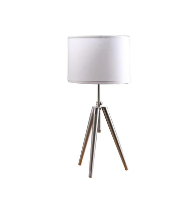 Streamdale Furniture 34.25" - 29.25" In Mid-Century Adjustable Tripod Chrome/Silver Metal Table Lamp