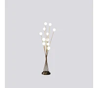 46" In 11-Light Acrylic Globe Aluminun Led Chrysanthe Yellow Gold Metal Floor Lamp