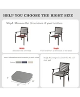 Aoodor Outdoor Chair Cushion W20''xD19''Soft and Fade-resistant Polyester, Invisible Zipper for Easy Cleaning, Two Sets of Ties High Adaptability