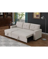 Streamdale Furniture Upholstered Pull Out Sectional Sofa With Chaise