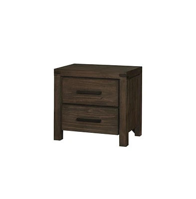 Simplie Fun Rustic Brown Nightstand with 2 Drawers