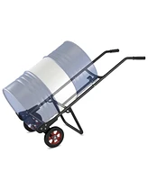 Costway Drum Hand Truck Steel Dolly Drum Cart 1200lbs Capacity with 2 Rubber Wheels