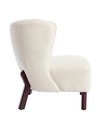 Simplie Fun Upholstered Armless Sherpa Sofa Chair