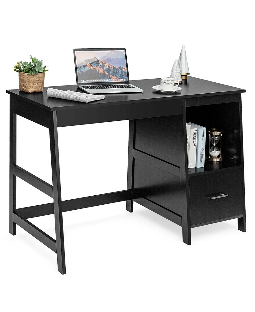 Costway 47.5'' Computer Desk Trestle Desk Writing Study Workstation