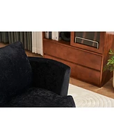 Streamdale Furniture Velvet Swivel Barrel Chair with Gold Base